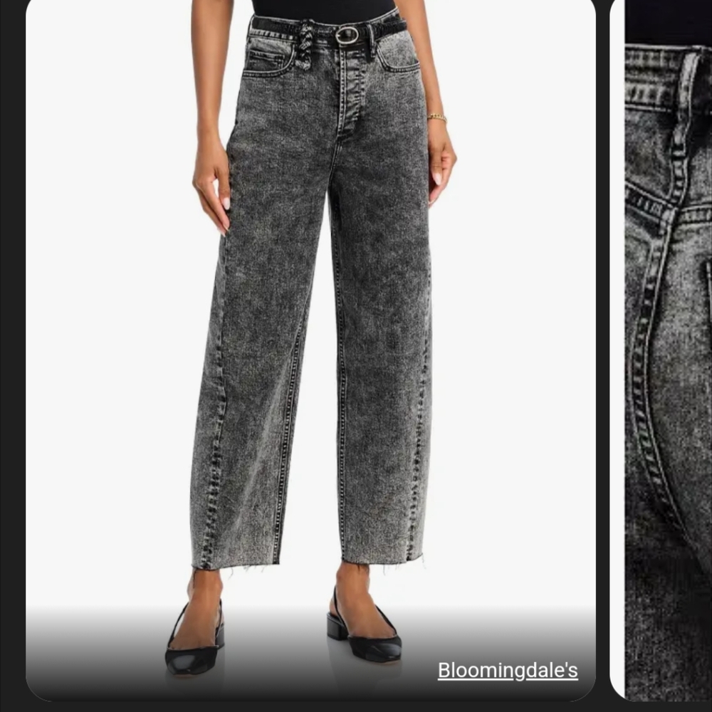 Aqua Women's Wide Leg Acid Wash Gray Jeans